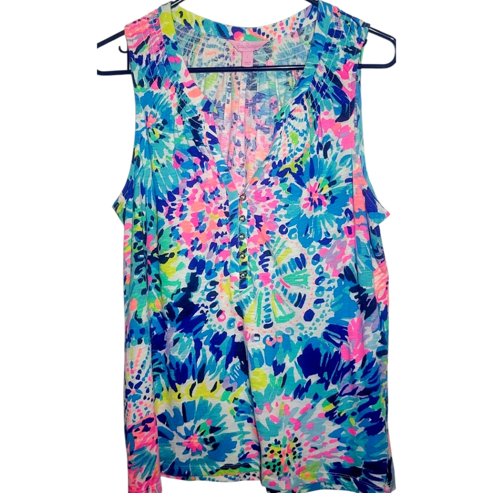 Lilly Pulitzer Essie Tank Multi Dive In Print Size L